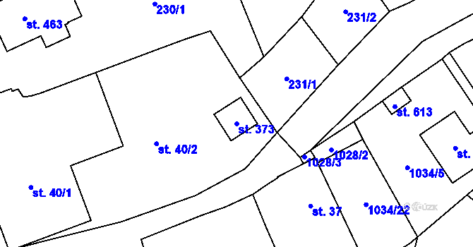 Parcela st. 373 v KÚ Jistebnice, Katastrální mapa