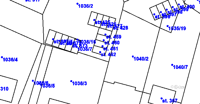 Parcela st. 462 v KÚ Jistebnice, Katastrální mapa