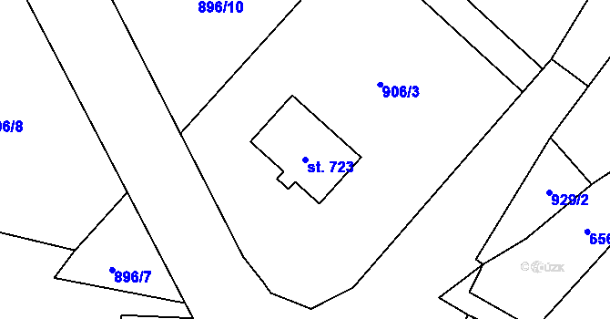 Parcela st. 723 v KÚ Jistebnice, Katastrální mapa