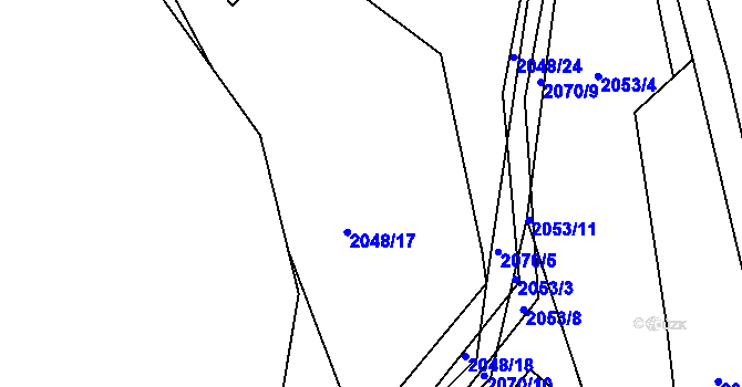 Parcela st. 2048/17 v KÚ Plechov, Katastrální mapa