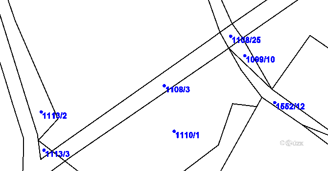 Parcela st. 1108/3 v KÚ Zvěstonín, Katastrální mapa