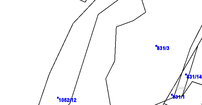 Parcela st. 831/11 v KÚ Zvěstonín, Katastrální mapa