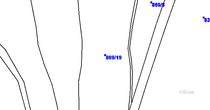 Parcela st. 869/19 v KÚ Zvěstonín, Katastrální mapa