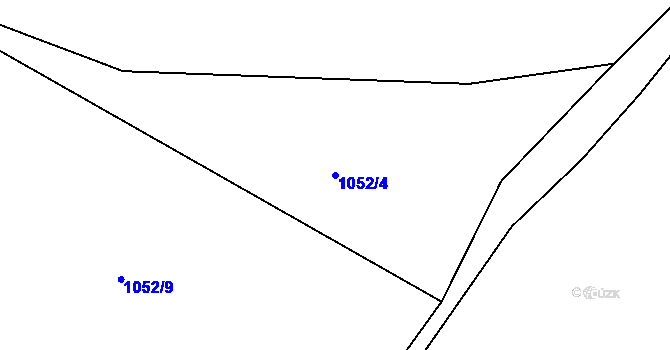 Parcela st. 1052/4 v KÚ Zvěstonín, Katastrální mapa