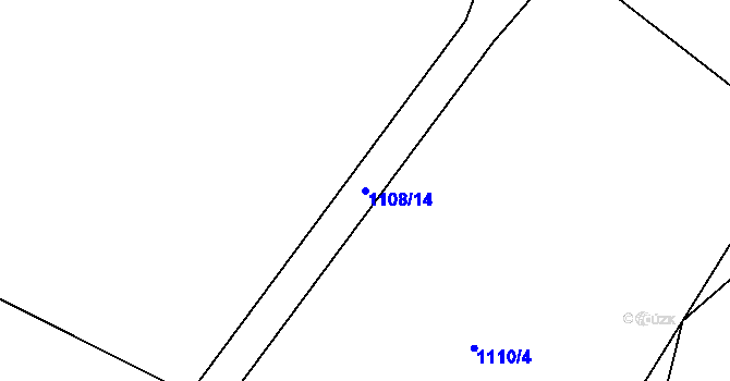 Parcela st. 1108/14 v KÚ Zvěstonín, Katastrální mapa