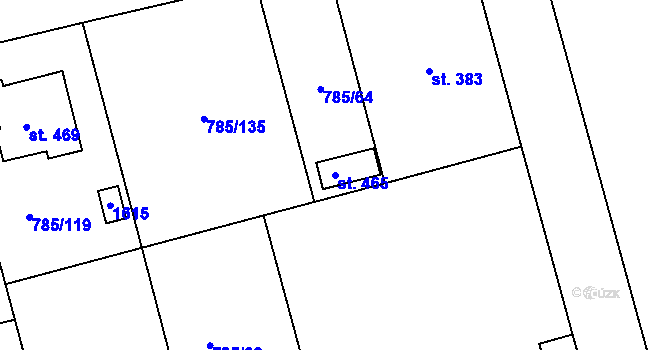Parcela st. 465 v KÚ Jistebník, Katastrální mapa