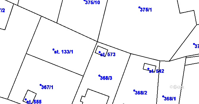 Parcela st. 573 v KÚ Jistebník, Katastrální mapa