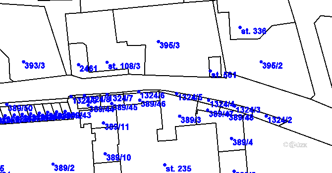 Parcela st. 392/1 v KÚ Jistebník, Katastrální mapa