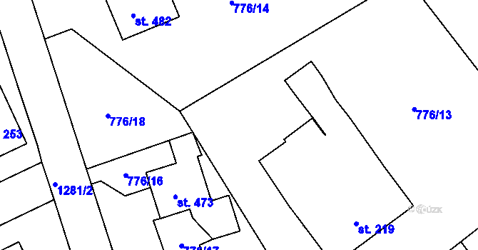 Parcela st. 776/5 v KÚ Jistebník, Katastrální mapa