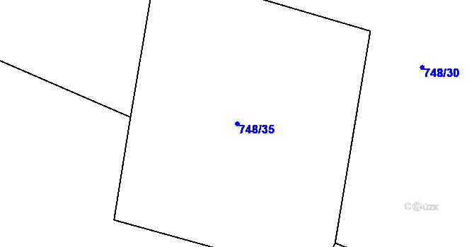 Parcela st. 748/35 v KÚ Jivany, Katastrální mapa