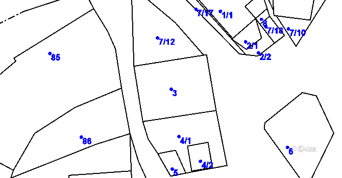 Parcela st. 3 v KÚ Jivina u Hořovic, Katastrální mapa