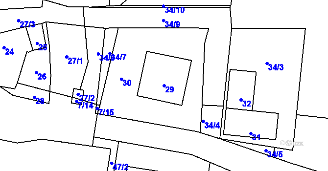 Parcela st. 29 v KÚ Jivina u Hořovic, Katastrální mapa