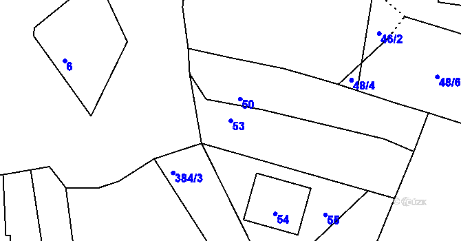Parcela st. 53 v KÚ Jivina u Hořovic, Katastrální mapa