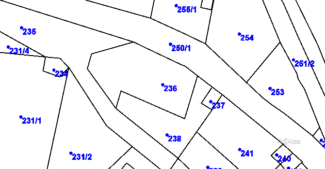 Parcela st. 236 v KÚ Jivina u Hořovic, Katastrální mapa
