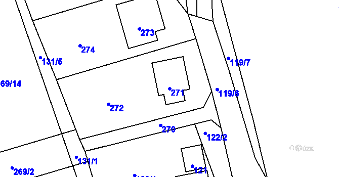 Parcela st. 271 v KÚ Jivina u Hořovic, Katastrální mapa