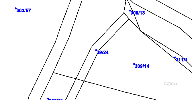 Parcela st. 39/24 v KÚ Jivina u Hořovic, Katastrální mapa