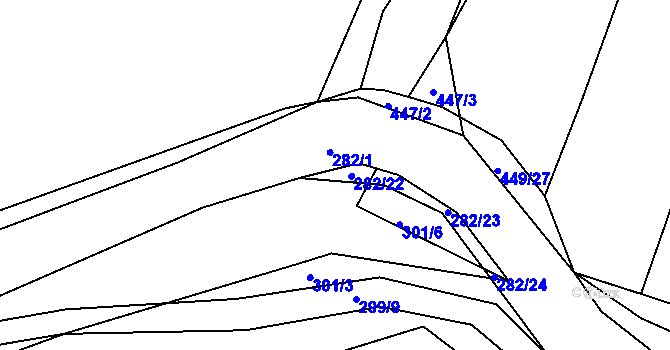 Parcela st. 282/21 v KÚ Jivina u Hořovic, Katastrální mapa