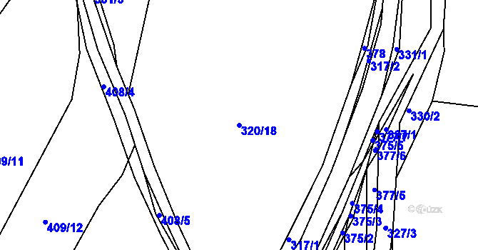 Parcela st. 320/18 v KÚ Jivina u Hořovic, Katastrální mapa
