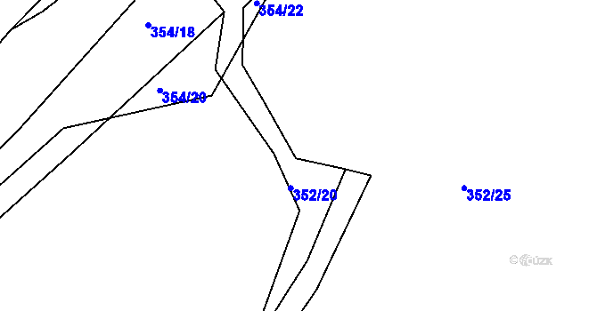 Parcela st. 352/21 v KÚ Jivina u Hořovic, Katastrální mapa