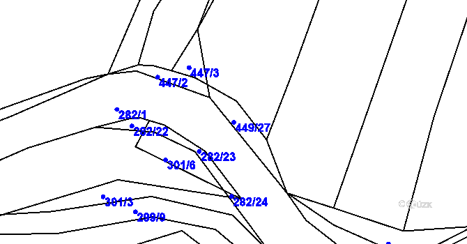 Parcela st. 449/27 v KÚ Jivina u Hořovic, Katastrální mapa