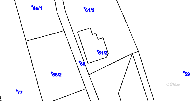 Parcela st. 61/3 v KÚ Jivina u Hořovic, Katastrální mapa