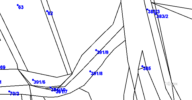 Parcela st. 391/9 v KÚ Jivina u Hořovic, Katastrální mapa