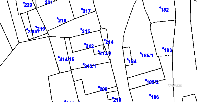 Parcela st. 213/2 v KÚ Jivina u Hořovic, Katastrální mapa