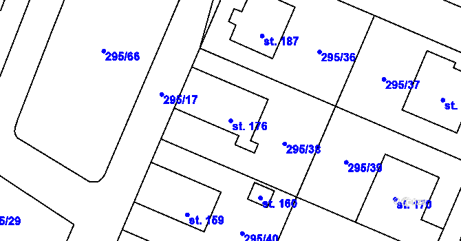 Parcela st. 176 v KÚ Jivina, Katastrální mapa
