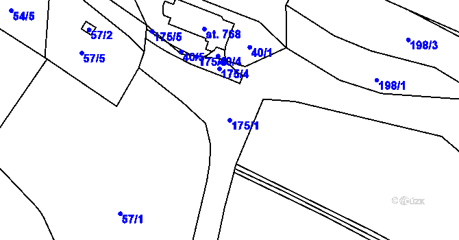 Parcela st. 175/1 v KÚ Jivina, Katastrální mapa