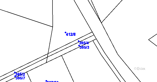 Parcela st. 395/4 v KÚ Jivina, Katastrální mapa
