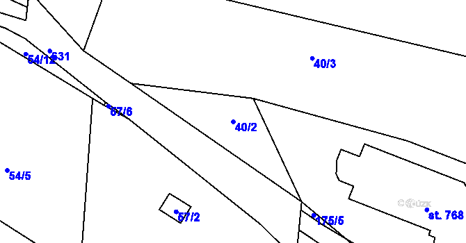 Parcela st. 40/2 v KÚ Jivina, Katastrální mapa