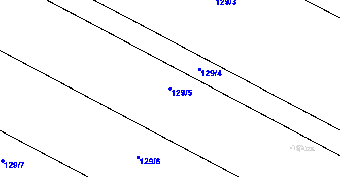 Parcela st. 129/5 v KÚ Jivina, Katastrální mapa