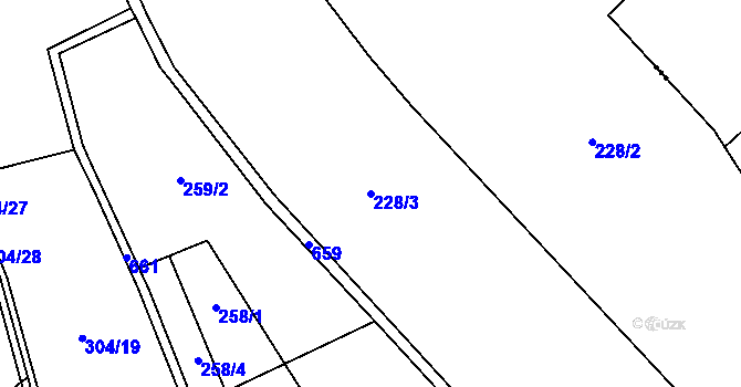 Parcela st. 228/3 v KÚ Jivina, Katastrální mapa