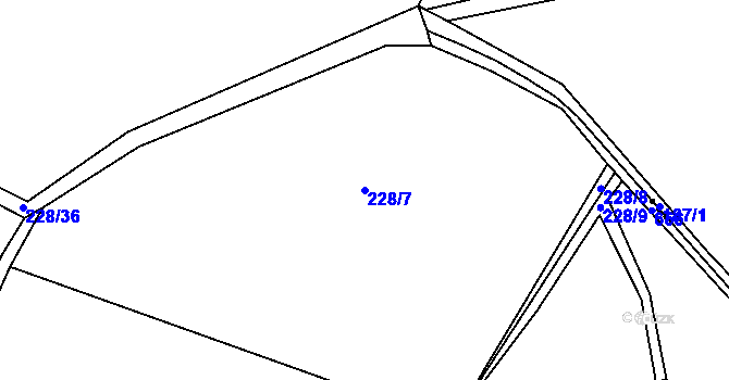 Parcela st. 228/7 v KÚ Jivina, Katastrální mapa