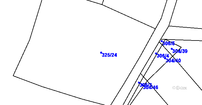 Parcela st. 325/24 v KÚ Jivina, Katastrální mapa
