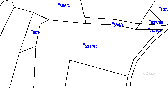 Parcela st. 527/43 v KÚ Jivina, Katastrální mapa
