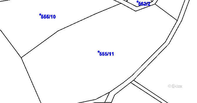 Parcela st. 555/11 v KÚ Jivina, Katastrální mapa