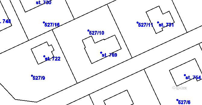 Parcela st. 769 v KÚ Jivina, Katastrální mapa