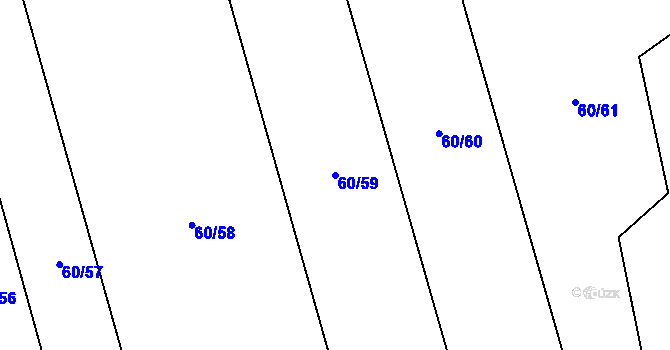 Parcela st. 60/59 v KÚ Mohelnice nad Jizerou, Katastrální mapa