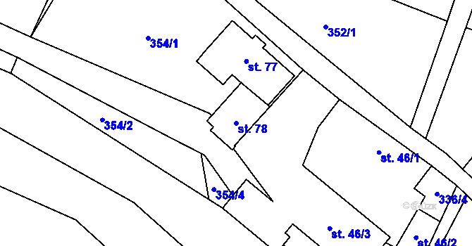 Parcela st. 78 v KÚ Mohelnice nad Jizerou, Katastrální mapa