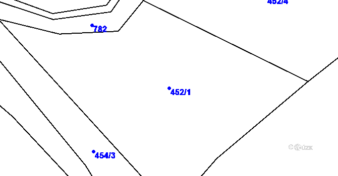 Parcela st. 452/1 v KÚ Mukařov u Jiviny, Katastrální mapa
