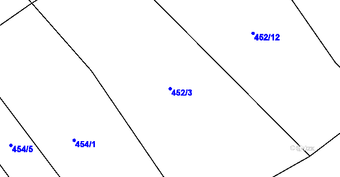 Parcela st. 452/3 v KÚ Mukařov u Jiviny, Katastrální mapa
