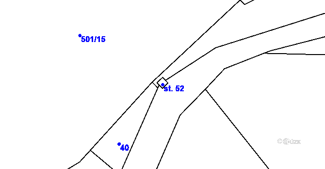 Parcela st. 52 v KÚ Neveklovice, Katastrální mapa
