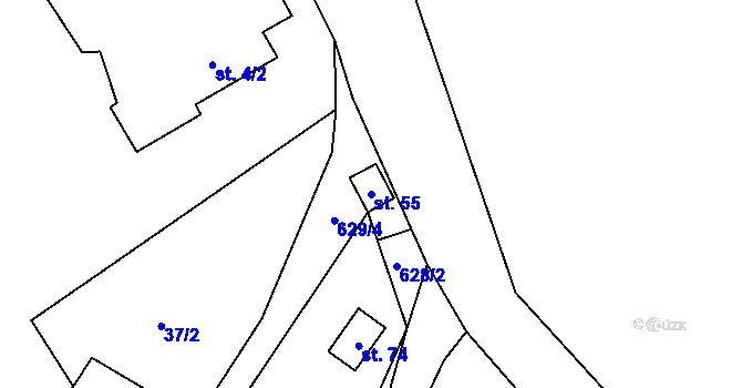 Parcela st. 55 v KÚ Neveklovice, Katastrální mapa