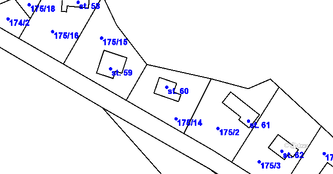 Parcela st. 60 v KÚ Neveklovice, Katastrální mapa