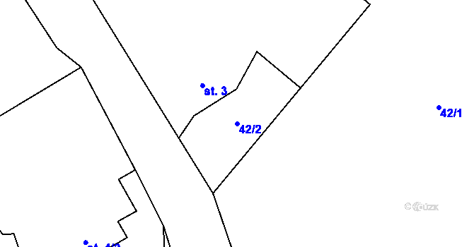 Parcela st. 42/2 v KÚ Neveklovice, Katastrální mapa