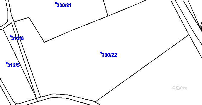 Parcela st. 330/22 v KÚ Neveklovice, Katastrální mapa
