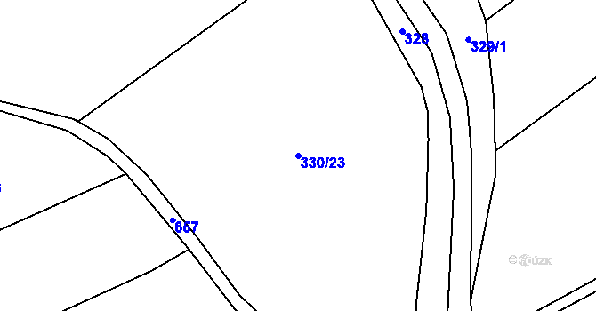 Parcela st. 330/23 v KÚ Neveklovice, Katastrální mapa