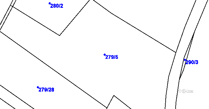 Parcela st. 279/5 v KÚ Strážiště u Jiviny, Katastrální mapa