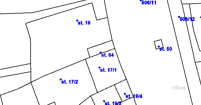 Parcela st. 64 v KÚ Vicmanov, Katastrální mapa